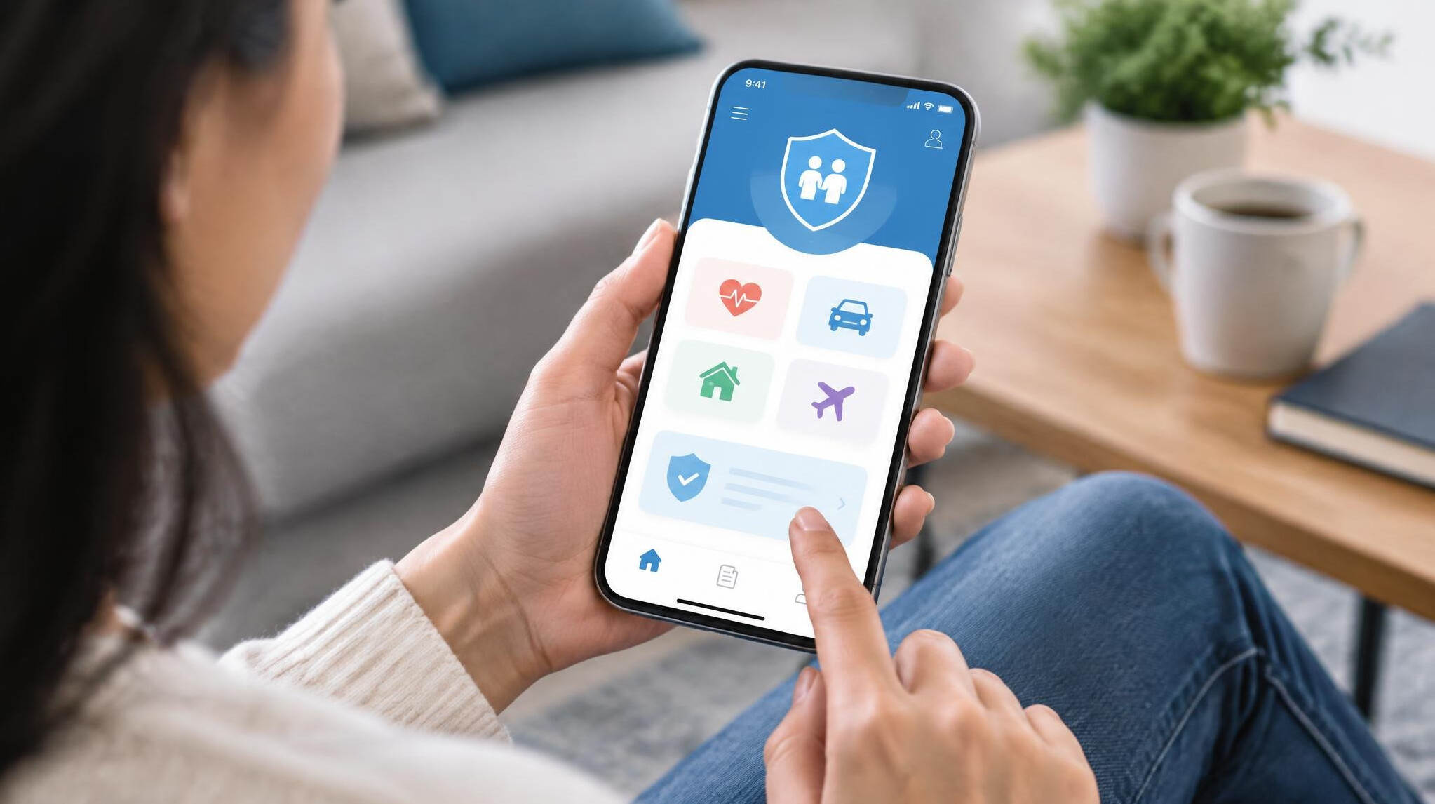 person using mobile app